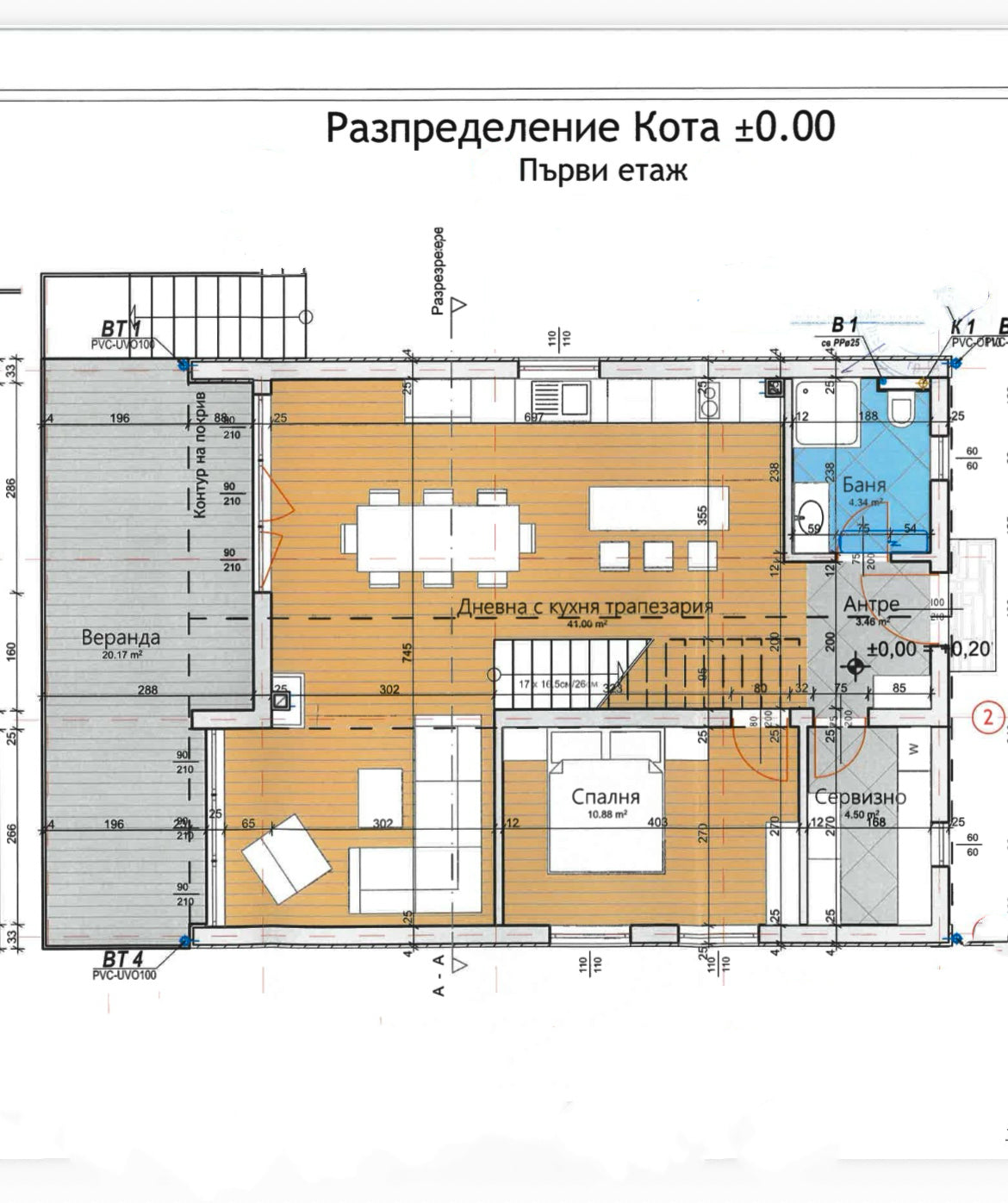Дървена сглобяема къща на метална основа ''Андрей-1''-100м2